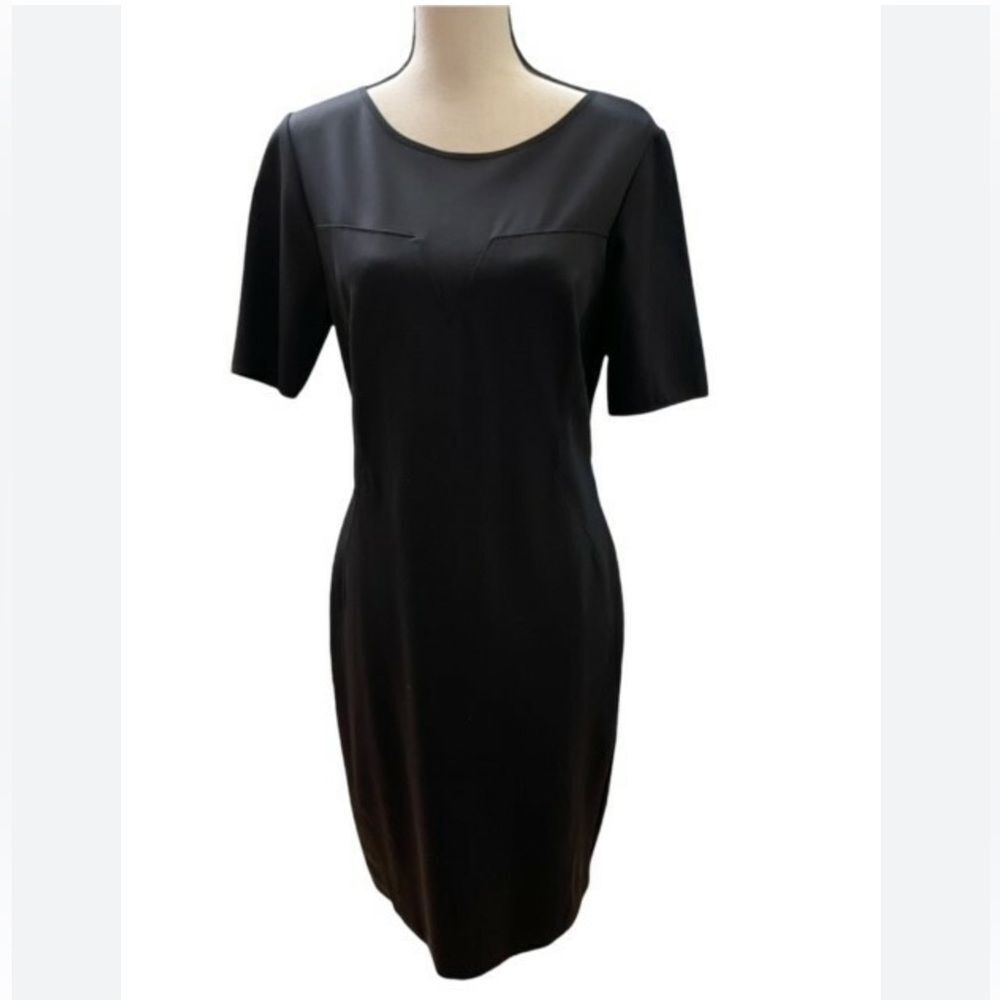 NWT Ann Taylor Sheath Dress Black Short Sleeve Size 6